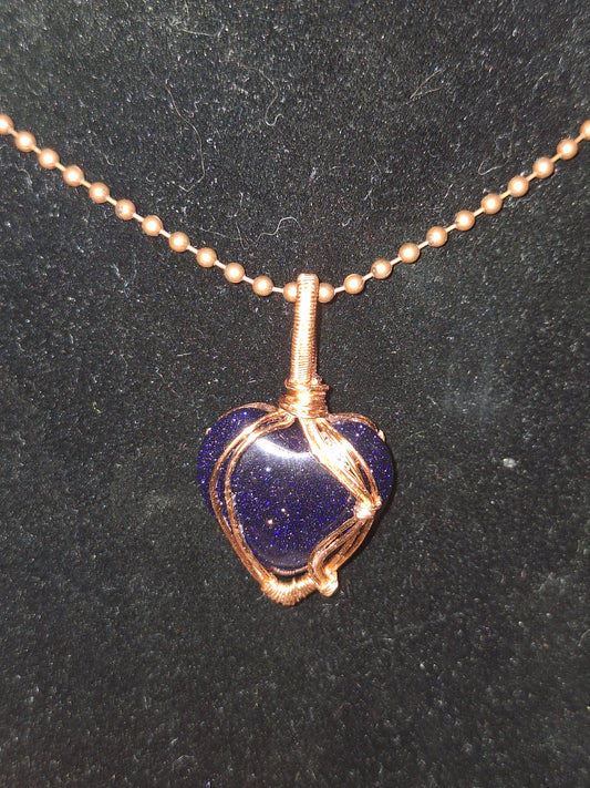 Blue Goldstone Heart